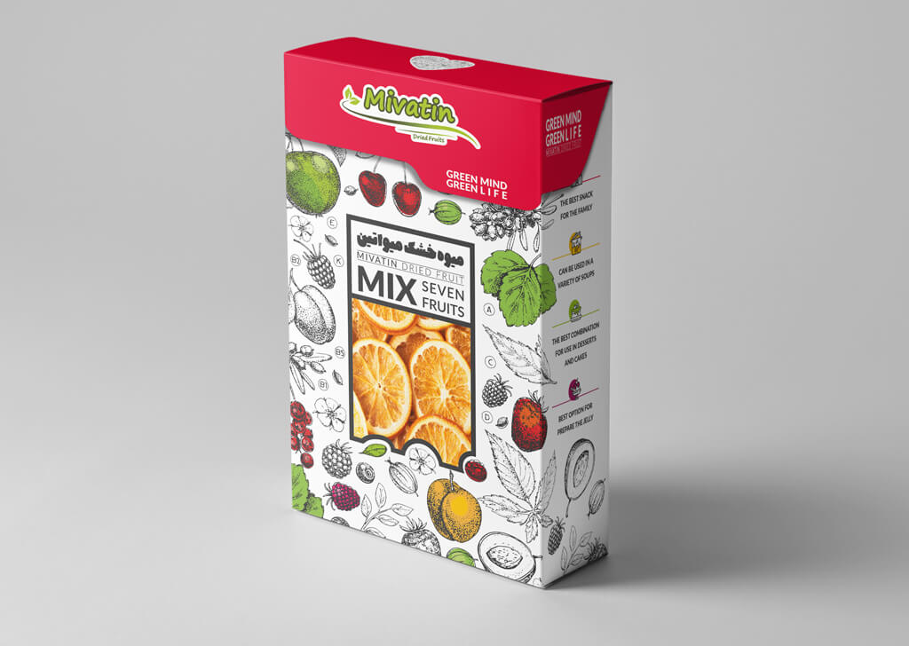 طراحی بسته بندی میوه خشک