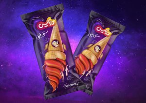 بستنی قیفی شکلاتی