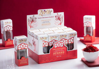 طراحی بسته بندی زعفران افغانستان زرتار