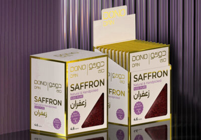 طراحی بسته بندی زعفران دونودان