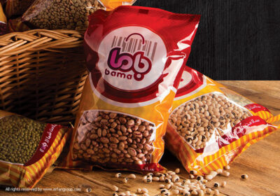 طراحی بسته بندی سلفونی حبوبات باما