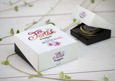 طراحی بسته بندی زعفران هاردباکس فرتاک