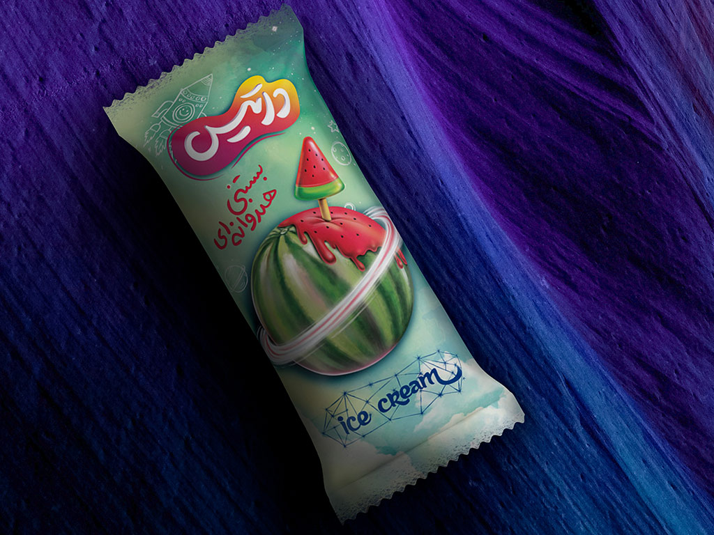 طراحی بسته بندی بستنی هندوانه ای