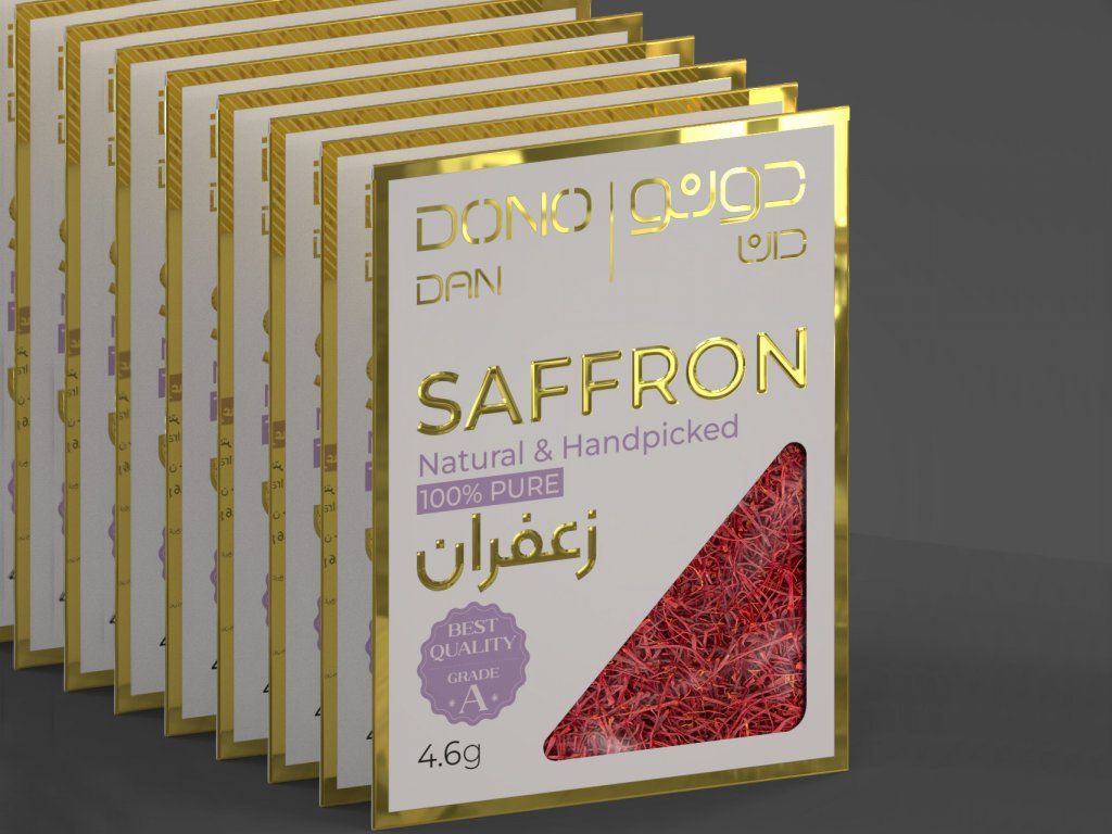 طراحی بسته بندی زعفران دونودان